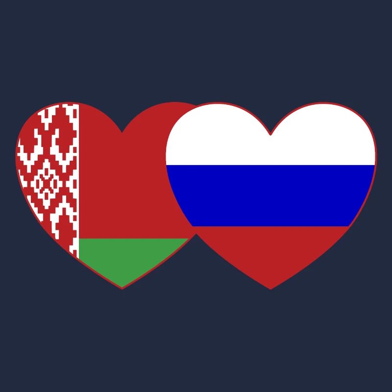 Biélorussie Russie Drapeau Cœur