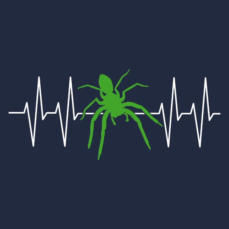 Große Spinne mit Herzlinie ich liebe Spinnen