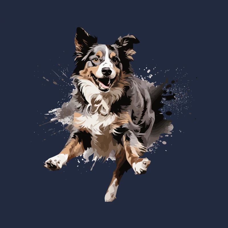 Australian Shepherd im Sprung Design