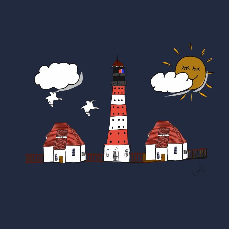 Westerhever lighthouse drawing