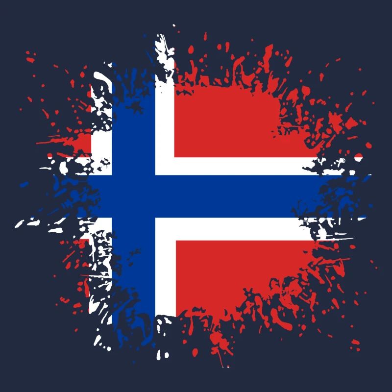 Drapeau de norvège peinture tache tache taches de tache