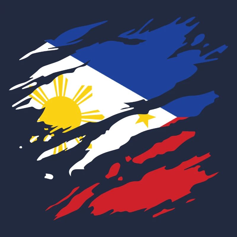 Philippinen - Nationalfahne, Kratzer, Risse