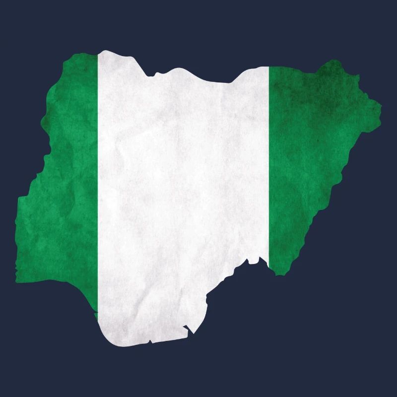 Nigeria - Frontière nationale dans le drapeau national