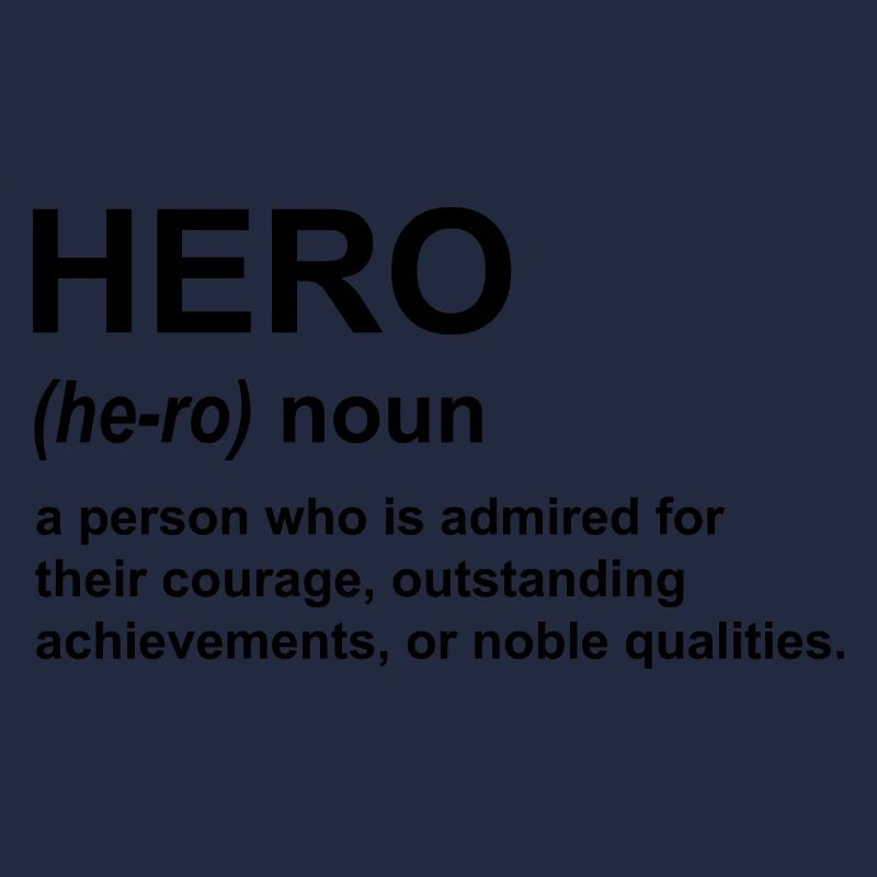 Hero Definition Schwarzer Text.