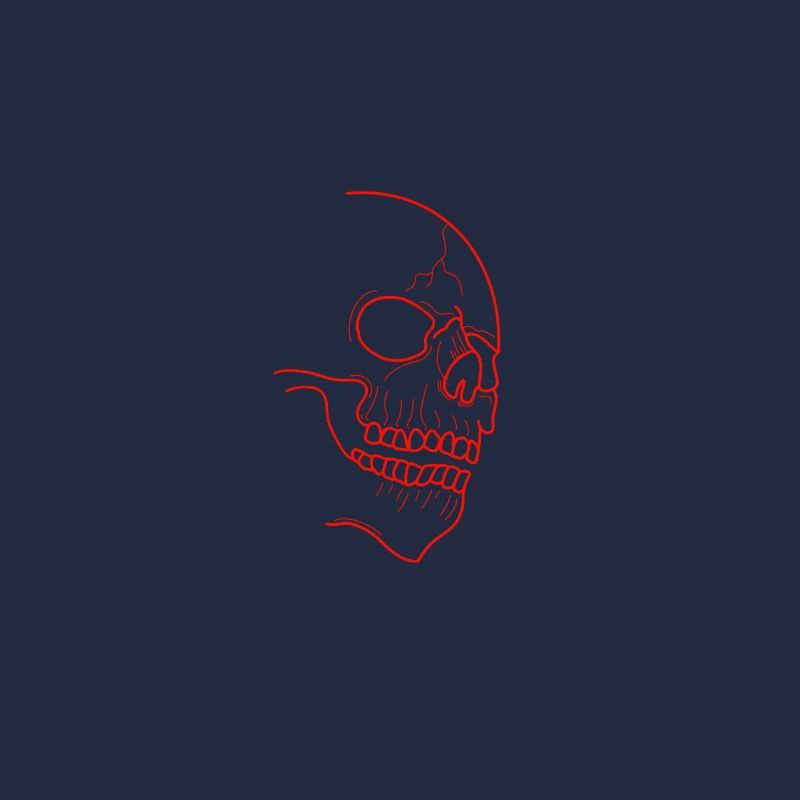 Tête de mort rouge