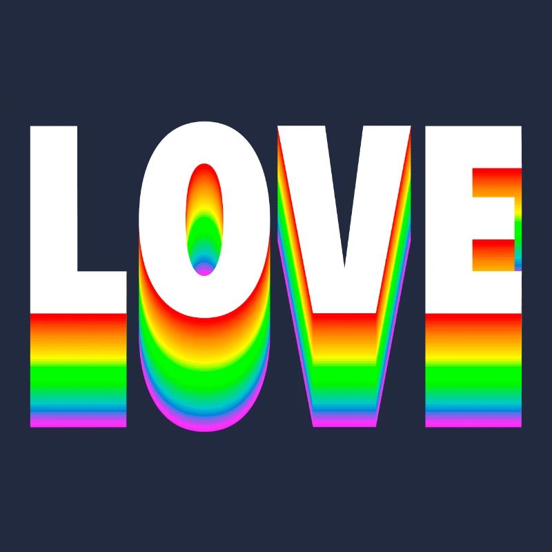 Love Text Rainbow