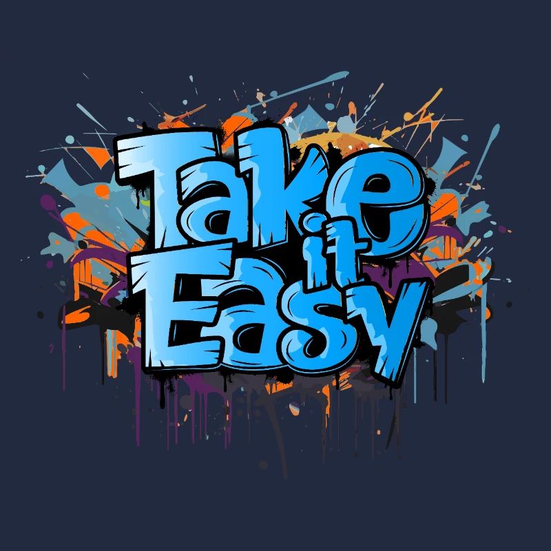 take it easy Graffiti Kunst cooler Spruch