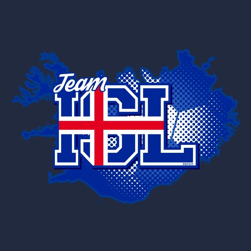 Team ISL Map Iceland with Ball Pattern