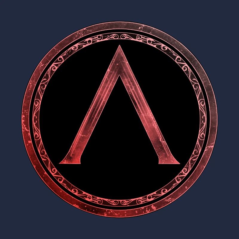 Sparta Lambda symbol Celtic fire red