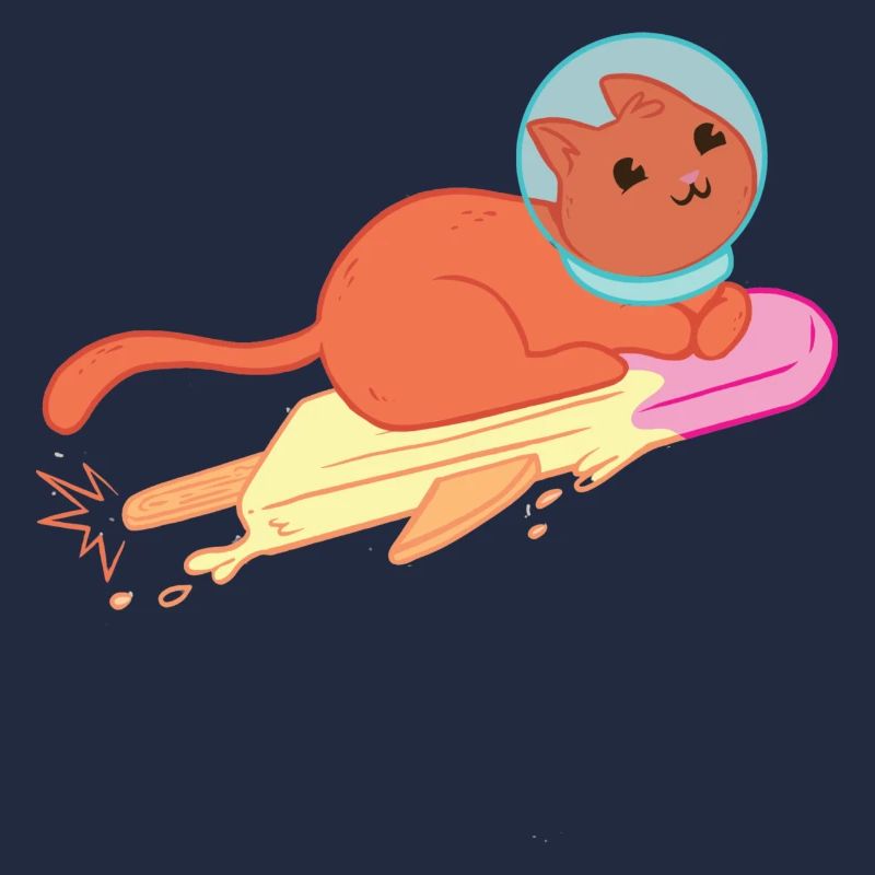 Crème glacée de chat d’espace, fusée de chat d’astronaute