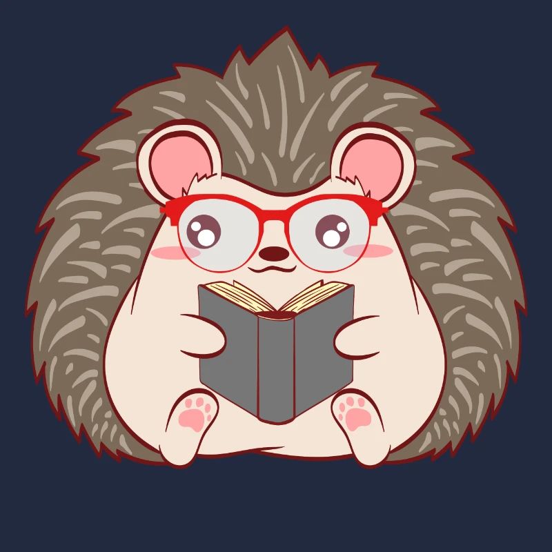 Hedgehog "Reader" Christmas Design For Students