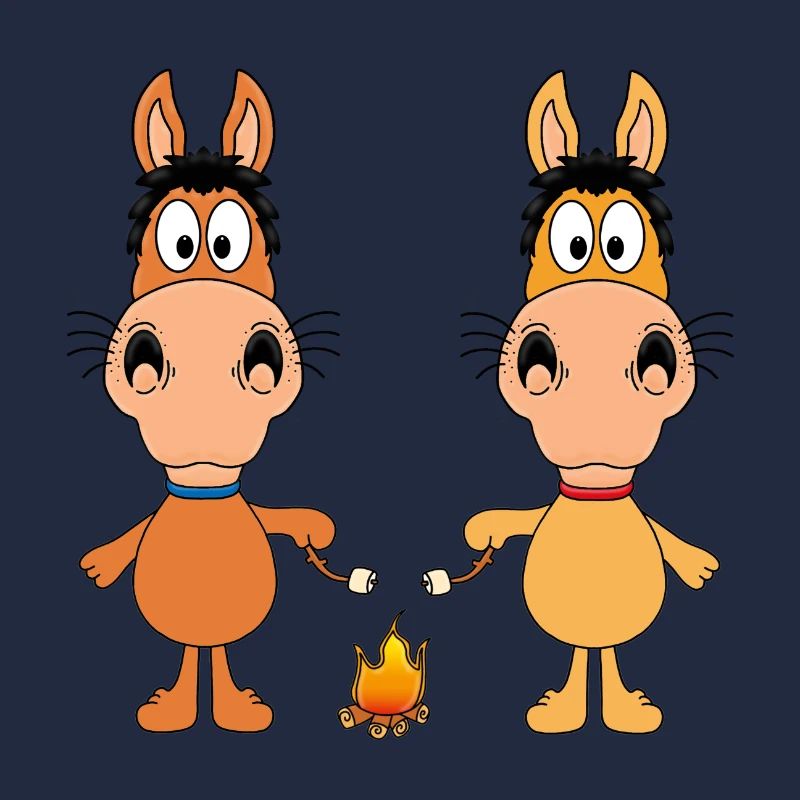 LAGERFEUER - MARSHMALLOWS - PFERDE - FEUER - TIERE