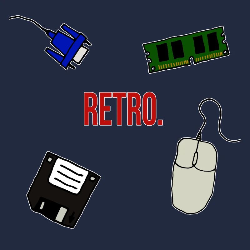 Retro Computer Schriftzug Statement Geschenk 90er