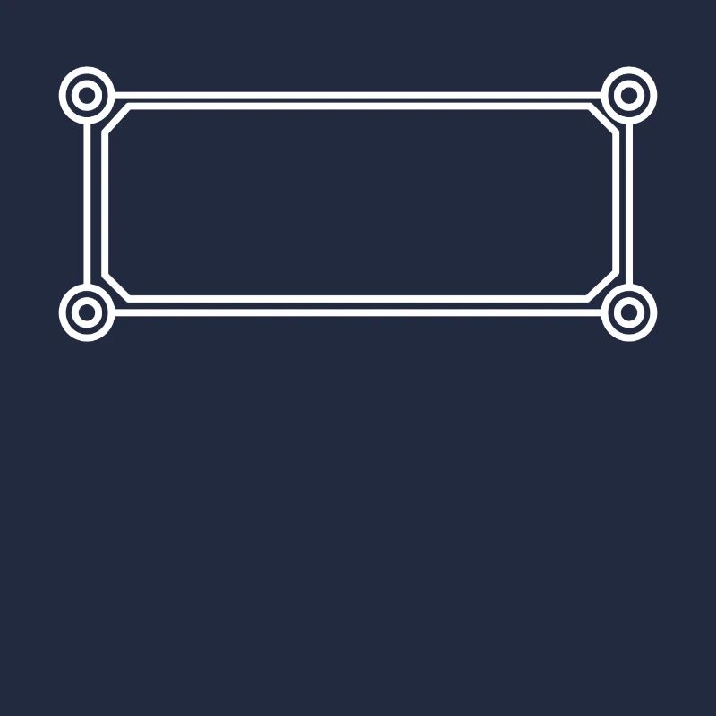 Rectangle with circles frame in white