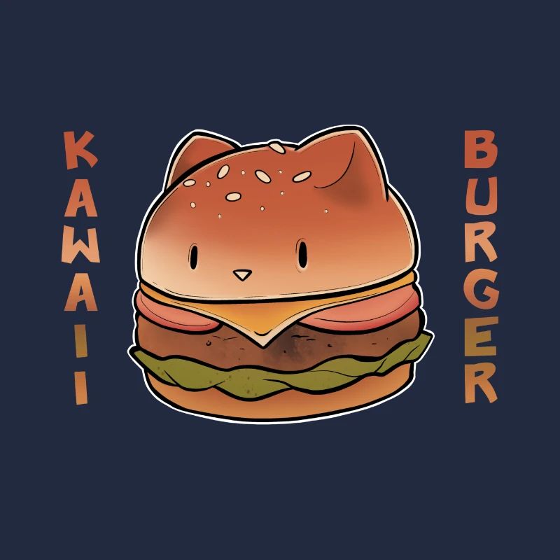 Chat kawaii burger