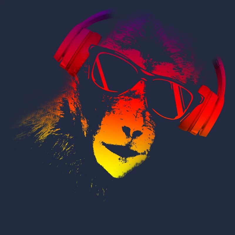 Monkey DJ mit Kopfhörer und Sonnenbrille Geschenki