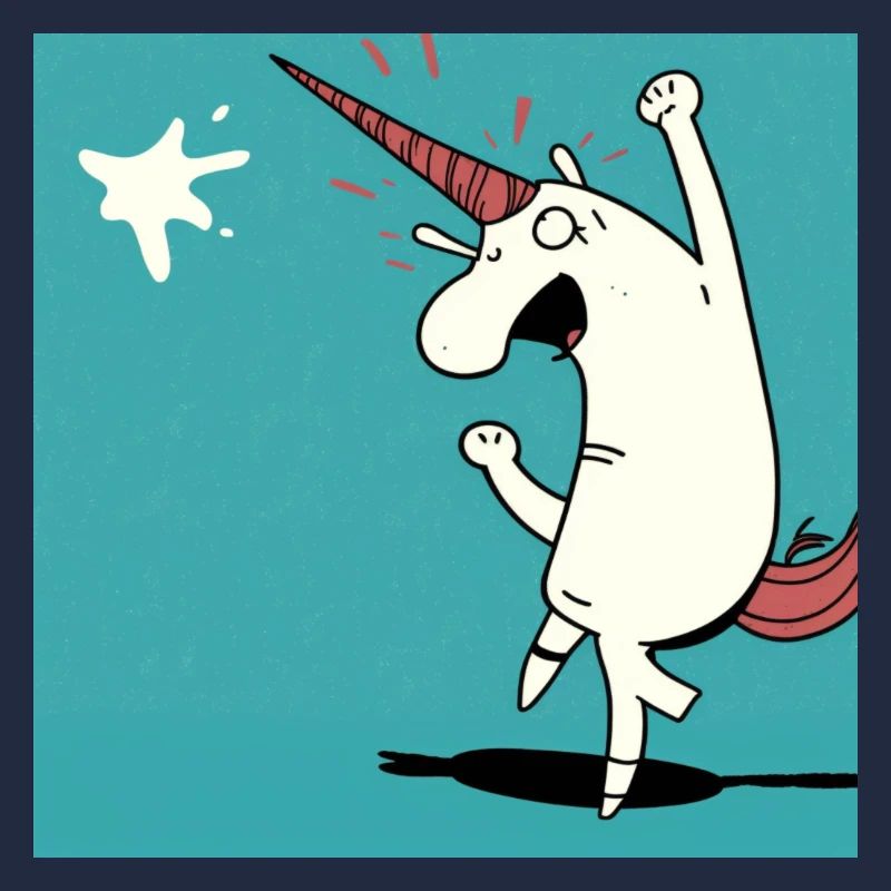 Weißes Einhorn Comic Cartoon! Geschenkidee