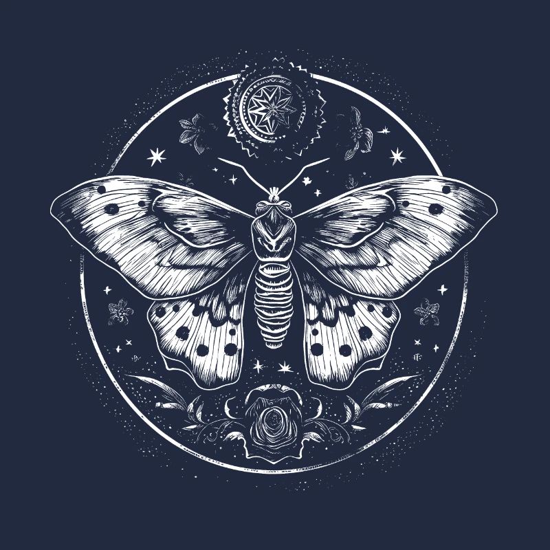 Mystical moth, moth with magical details