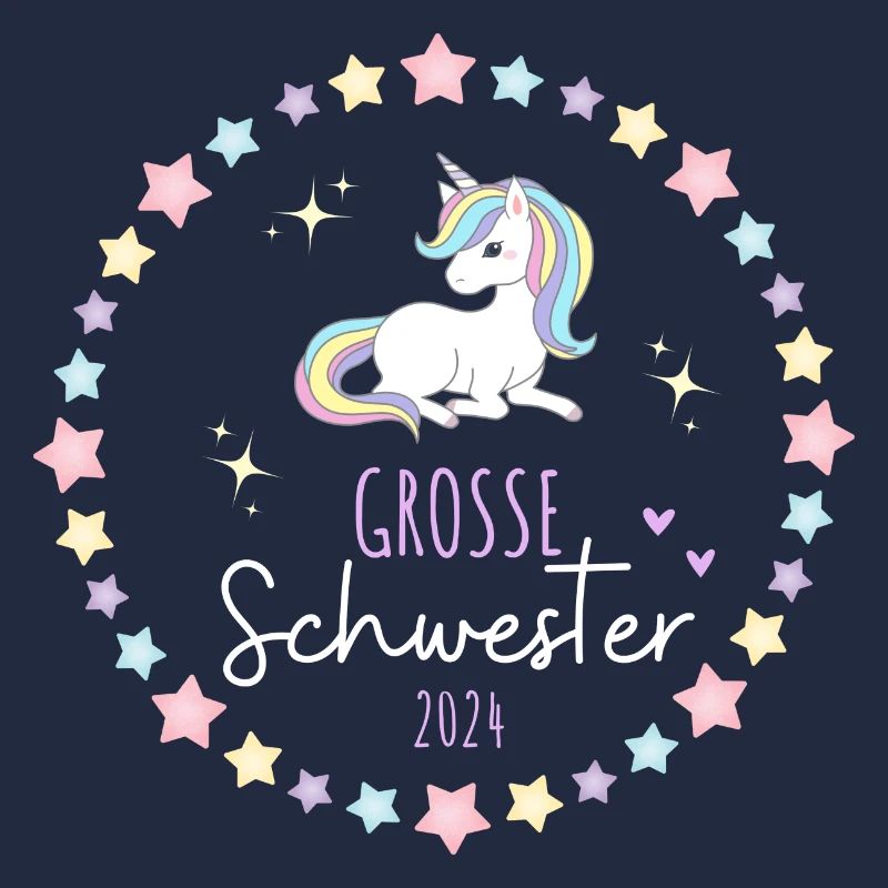 Große Schwester 2024 Herz Einhorn