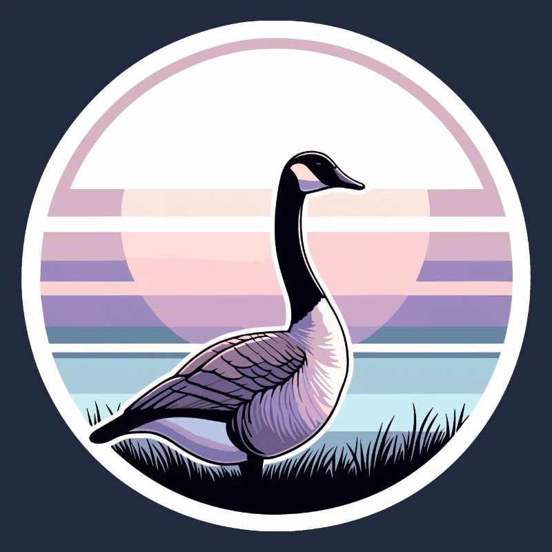 Wunderschöner Sonnenuntergang bei einer kanadischen Gans