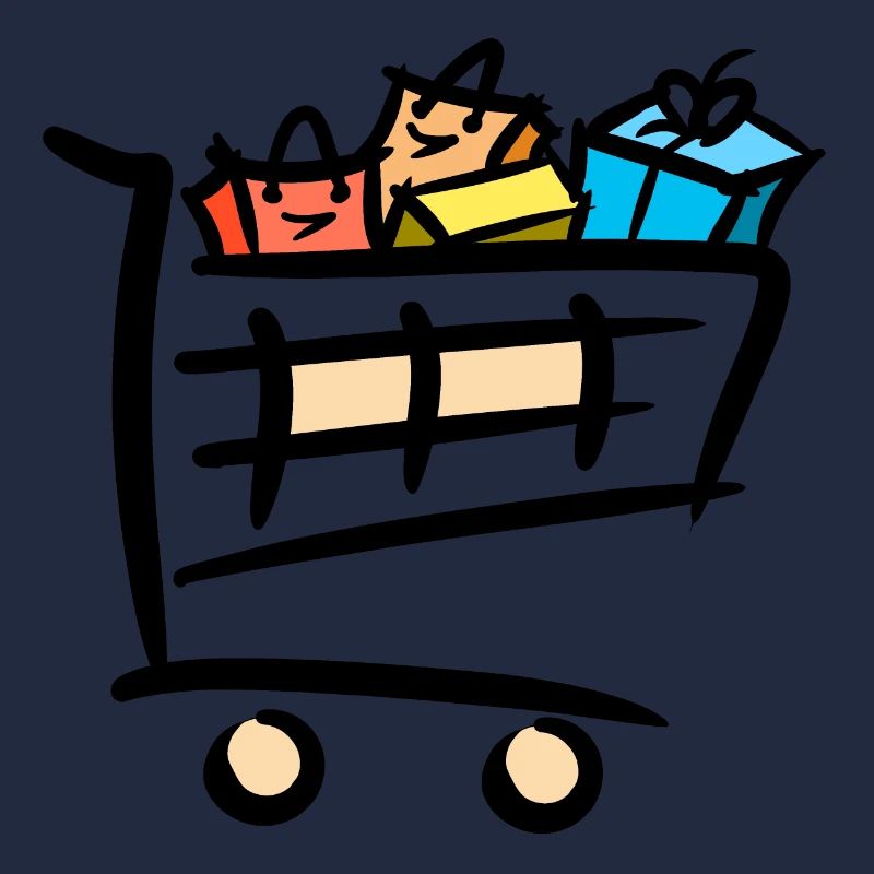 Voller Einkaufswagen Einkaufstaschen Geschenke