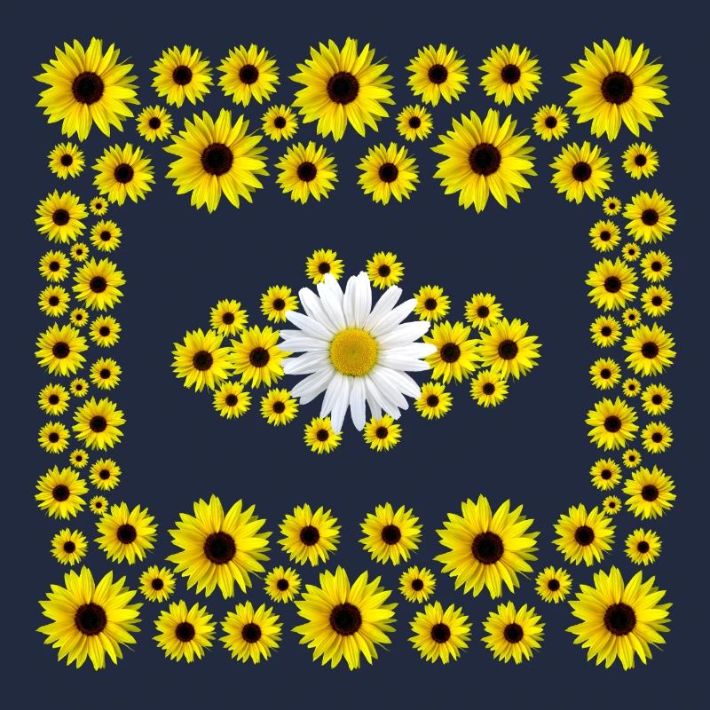 blühende Sonnenblumen Blüten mit einer Margerite