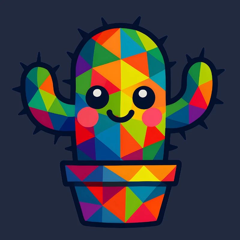 WPAP polygone Kawaii Style bébé cactus dans un pot de fleurs