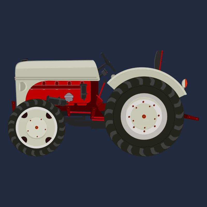 Retro Oldtimer-Traktor beige