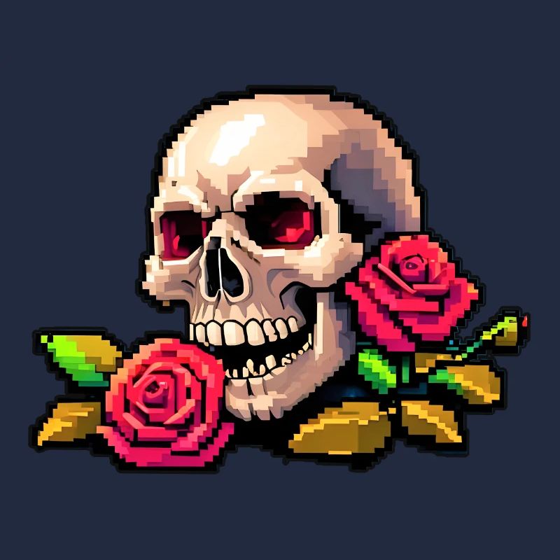 8Bit Skull - Red eyes