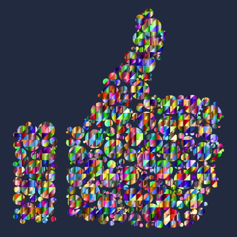 Rainbow colored thumb