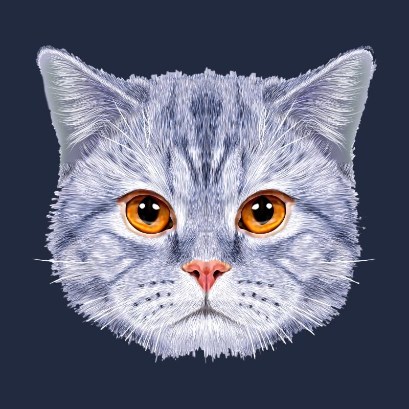 Tête de chat Visage de chat Bleu