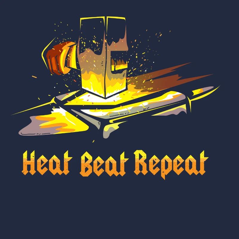 Blacksmith Blacksmith Glowing Sword Hammer Repeat