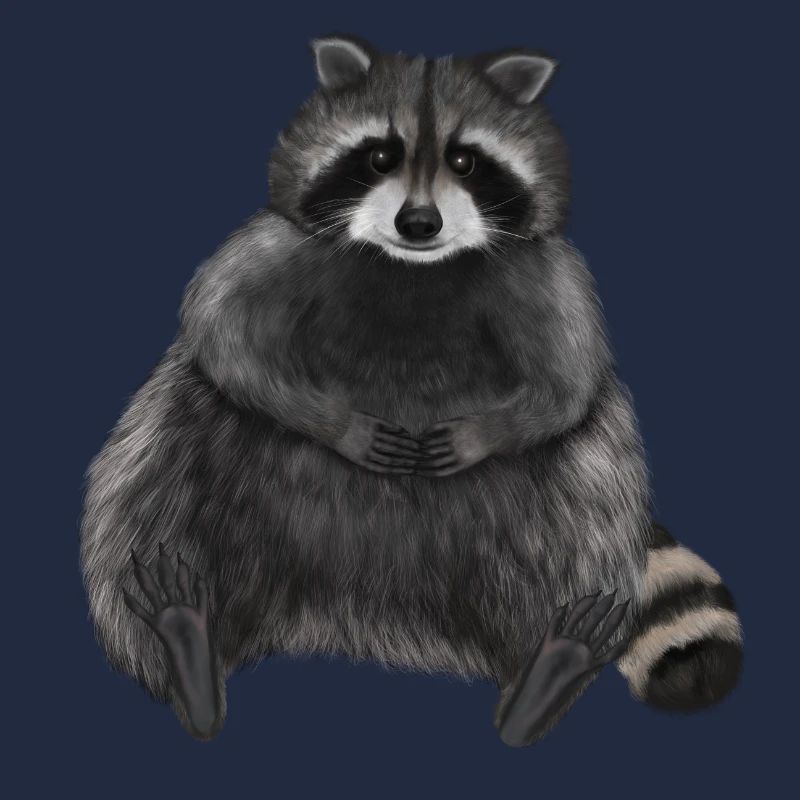 Procione rilassato seduto