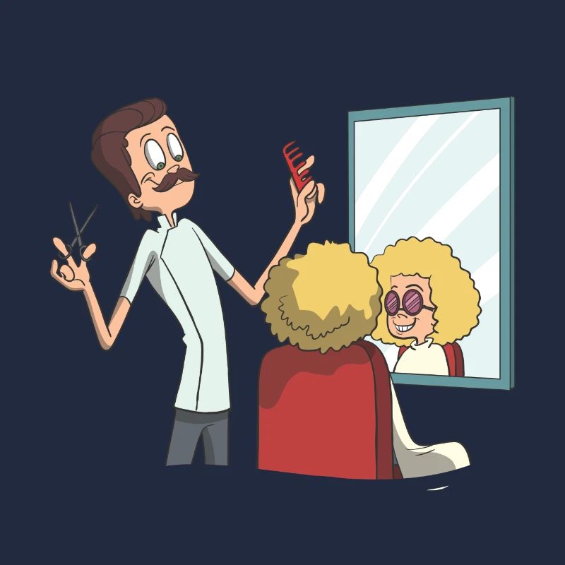 Coiffeur coupe, peignage, pose