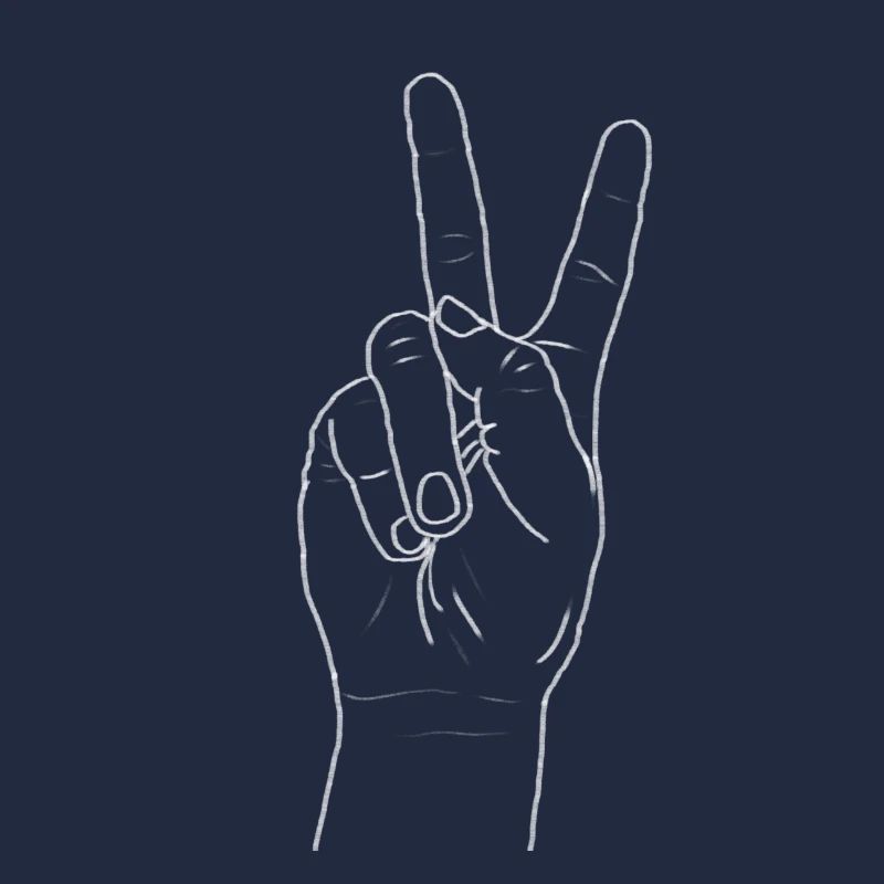 Peace hand white