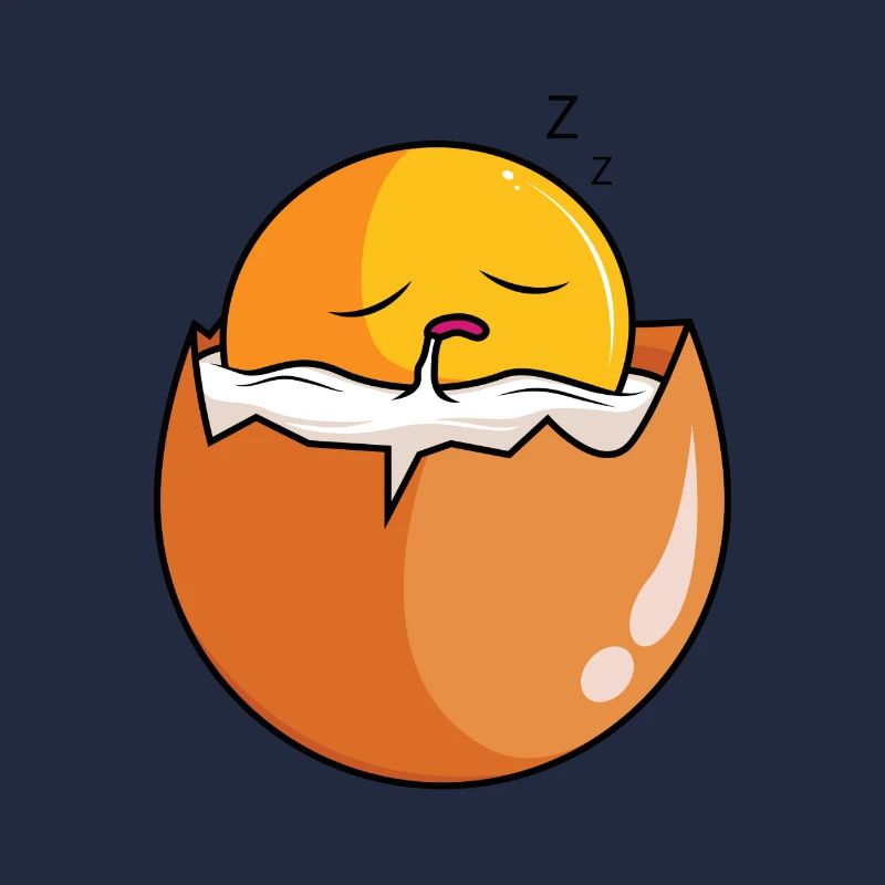 Sleepy Egg Sweet Funny Egg Scrambled Eggs Fried Egg
