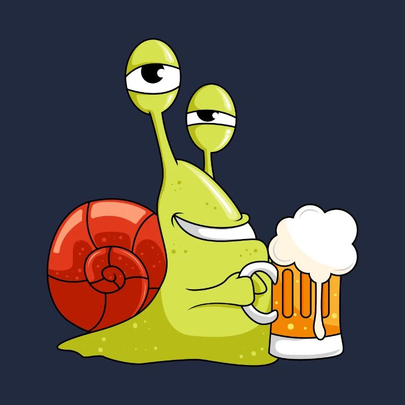 Witzige Schnecke mit Bier Biergarten Geschenk