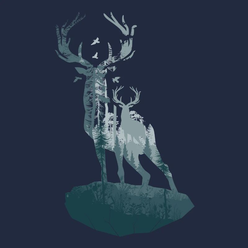 Cerf cerf silhouette conception animale