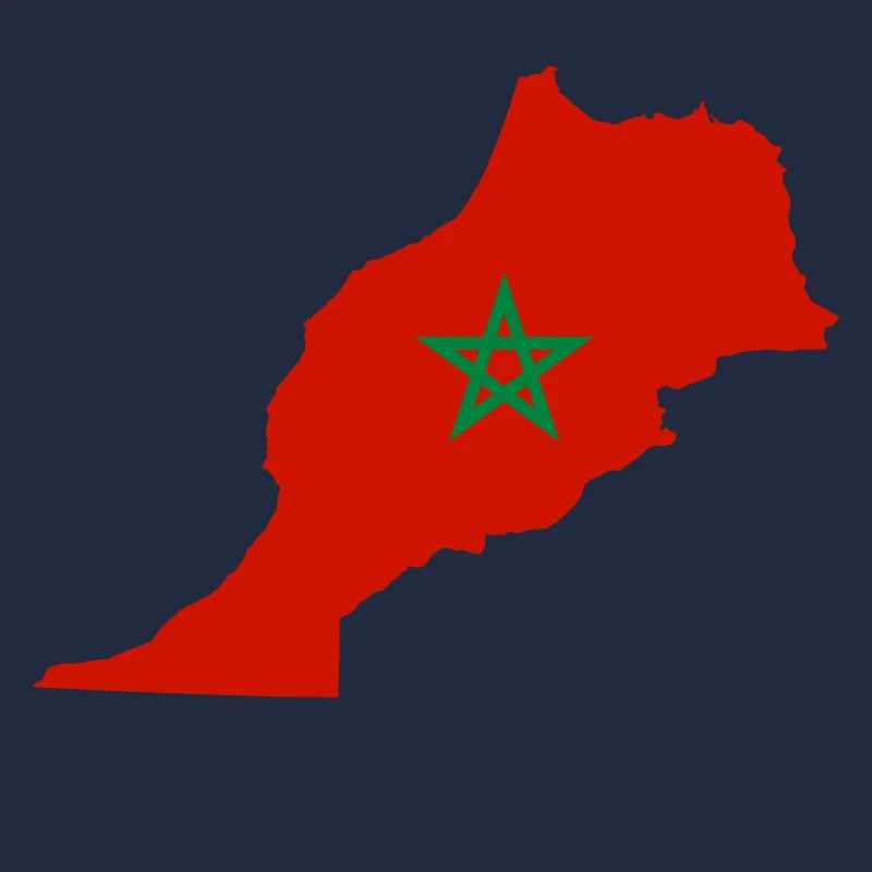 Morocco flag map gift idea