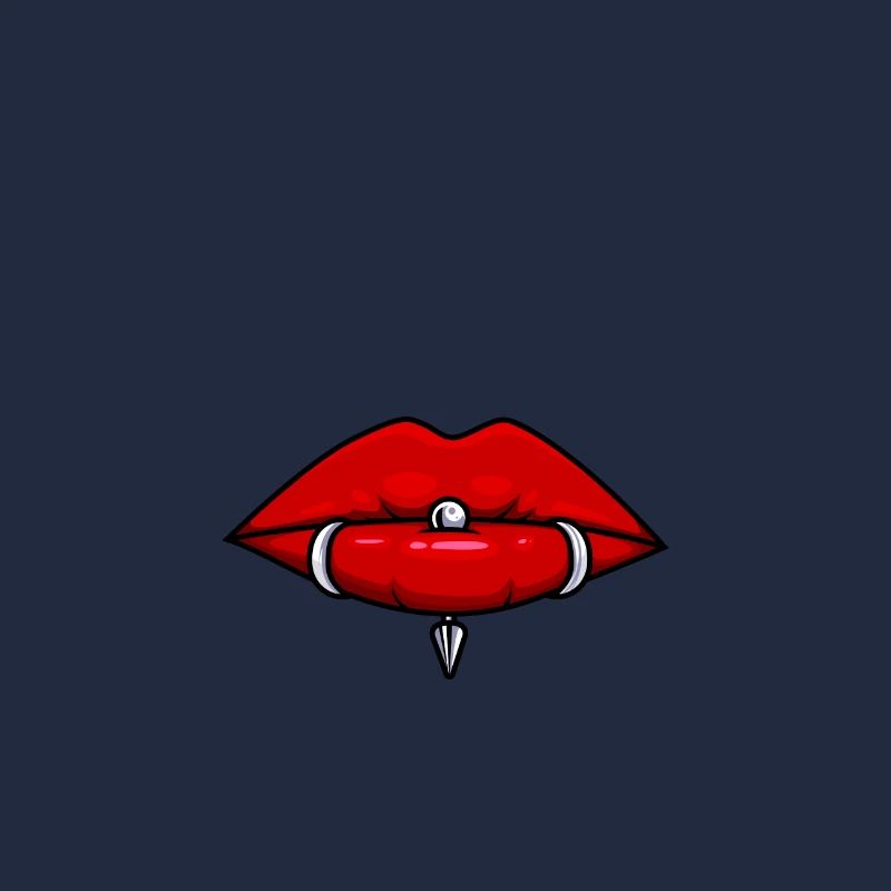 Lips with piercings lip piercing mask
