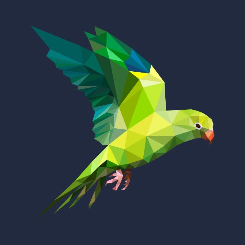 Perroquets perruche polygone oiseau art