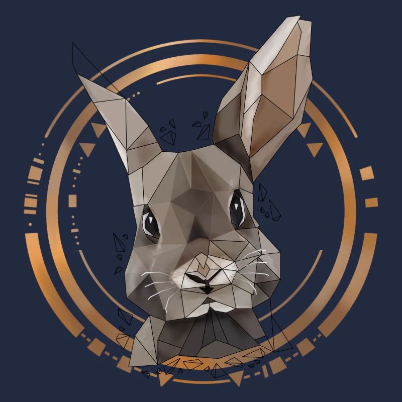 Conception de poly faible lapin cool | Géométrique, triangle