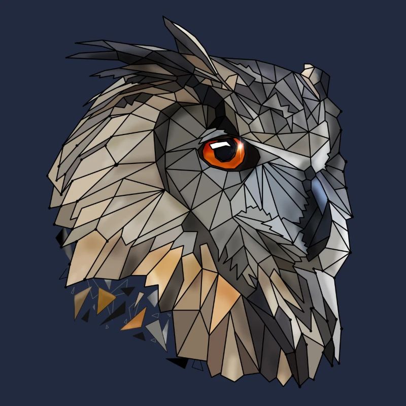 Coole Low Poly Eule | Geometrisch | Dreiecke