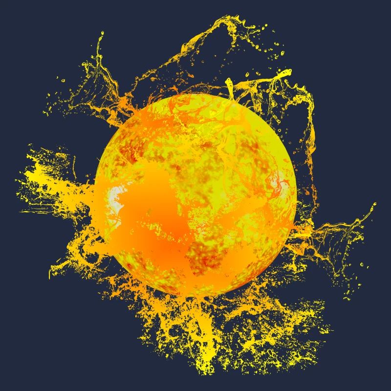 Soleil avec éclaboussures de peinture