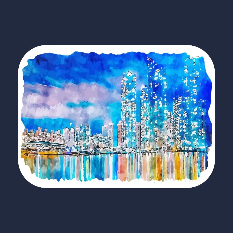 Corée du Sud Point de repère Aquarelle Dessin d’esquisse