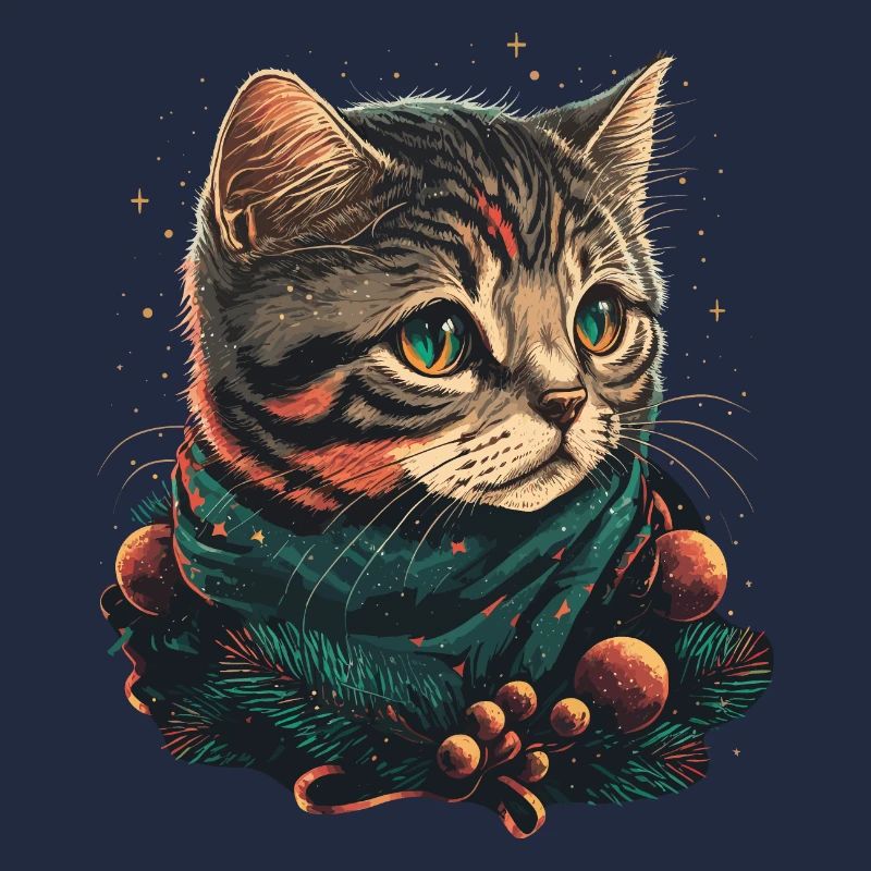 Schöne Katze mit Weihnachtshut