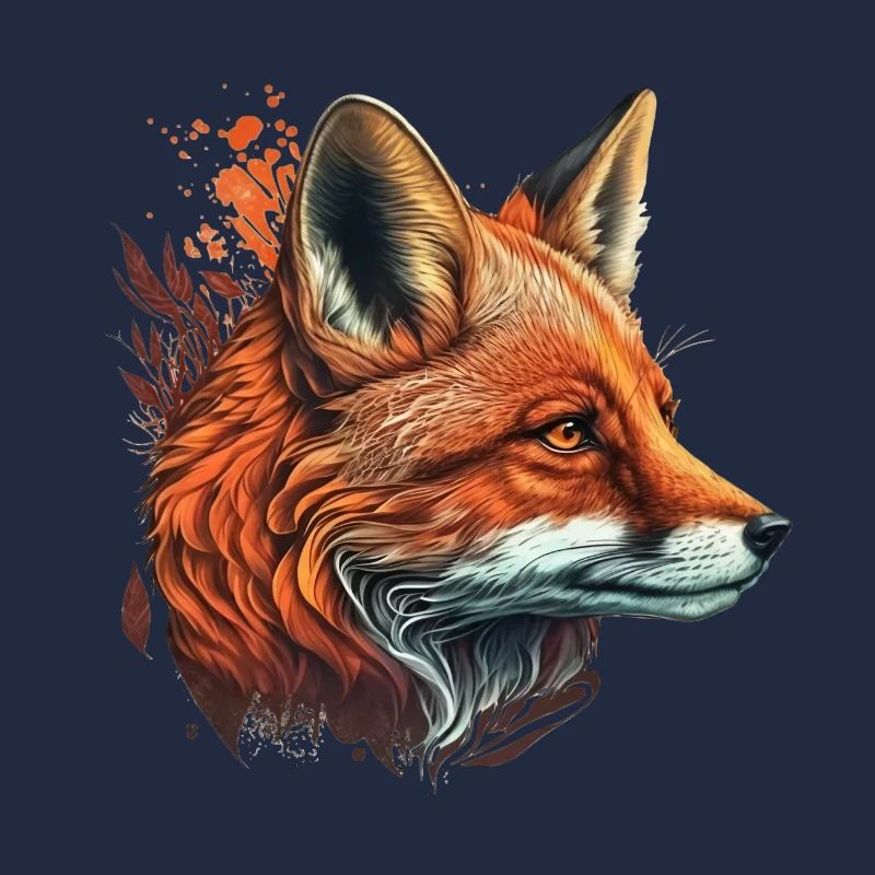 Red Big Fox Head Vintage