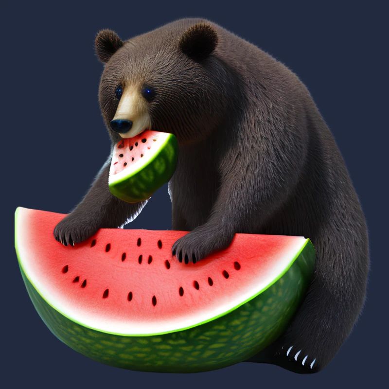 Ours à la pastèque