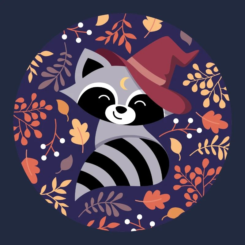 Waschbär mit Herbstmuster