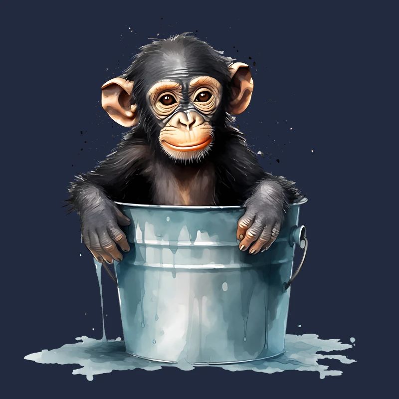 Le singe cherche le refroidissement